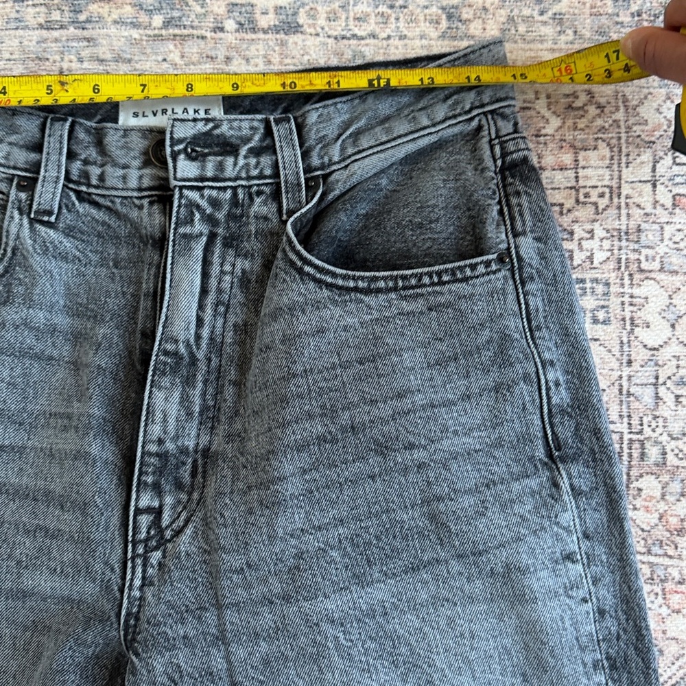 SLVRLAKE London Straight Leg Jeans After Hours Wash Black Gray Denim Size 29 - Picture 5 of 8